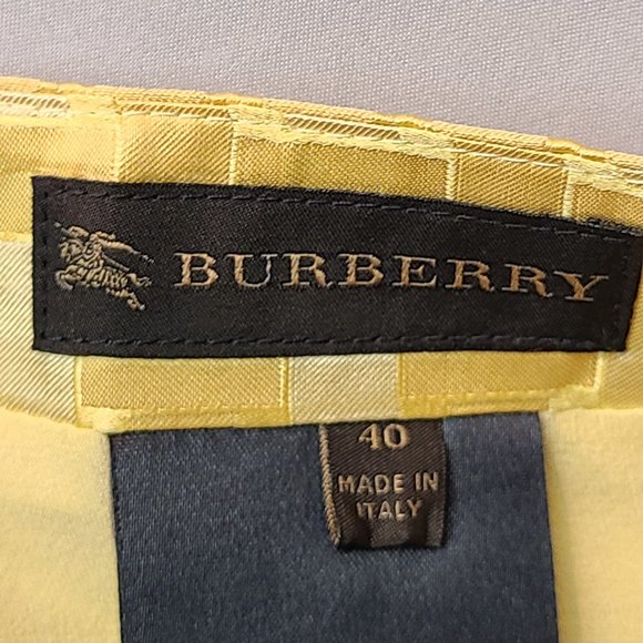 Burberry Skirt Silk Gold A Line Prorsum Runway Midi Made in Italy Womens 40 - Picture 5 of 8